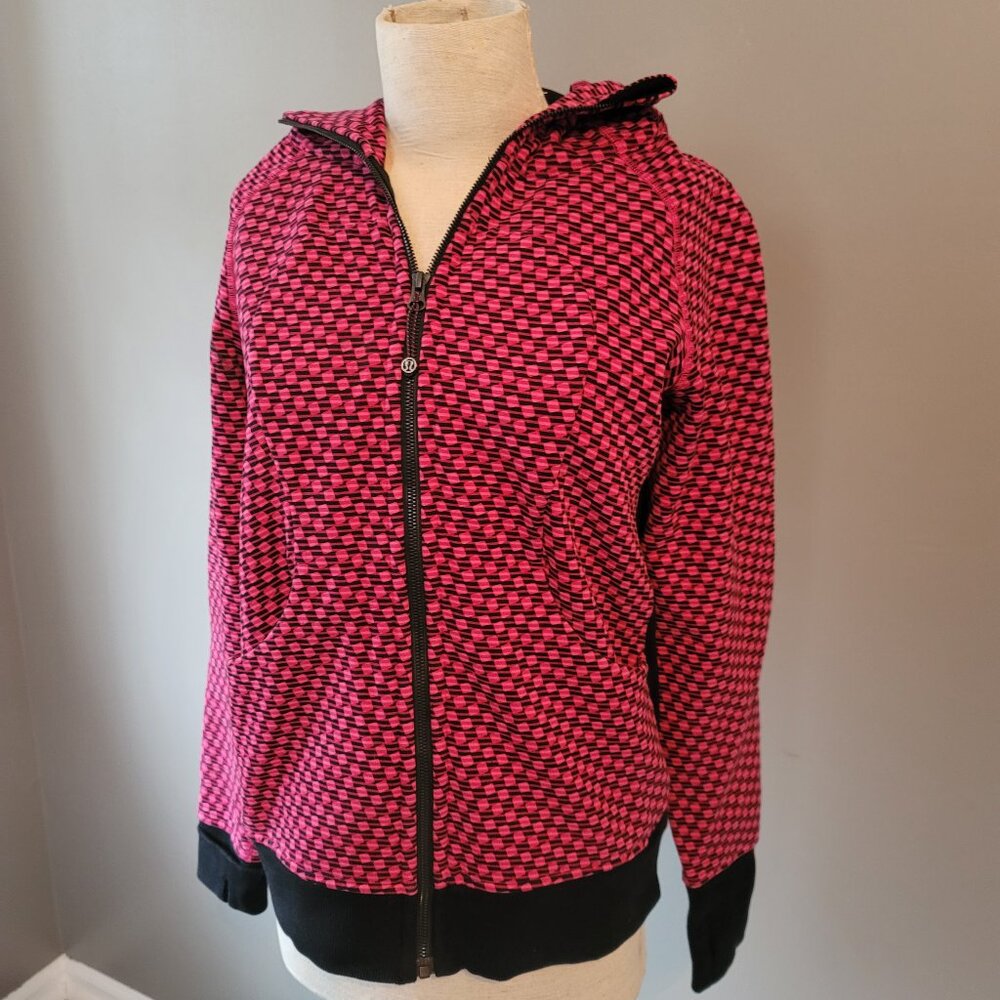 Lululemon sweatshirt Black/ Pink Checkered 10